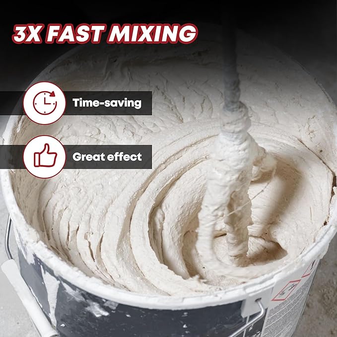 SILVEL Cement Mixer, Max 2300W Electric Concrete Mixer with 6 Adjustable Speeds, Portable Mortar Mixer, 110V Handheld Mud Mixer for Mixing Mortar, Paint, Slurry, Gypsum, Sheetrock, Feeding