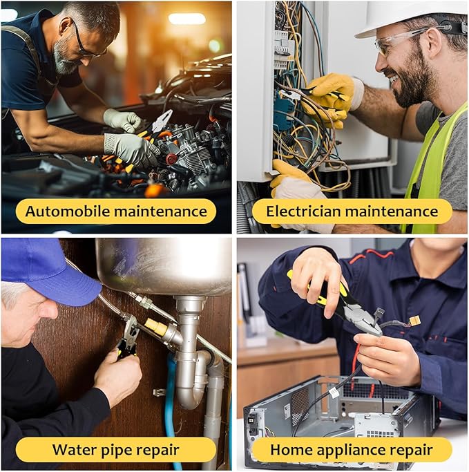 Lineman's Pliers Combination Pliers 6 Inch & 8 Inch Pliers with Wire Cutter竊?Heavy Duty Chrome Vanadium Steel Construction Professional Handle