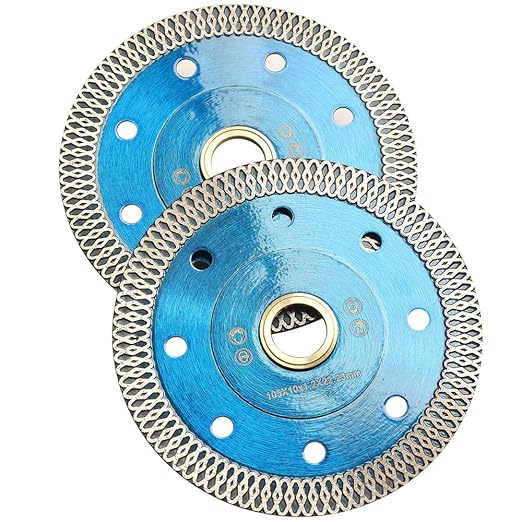 2Pack 4" Super Thin Diamond Blade Cutting Porcelain Tile Blade for Granite Marble Ceramic Wet or Dry Cutting (4"-2)