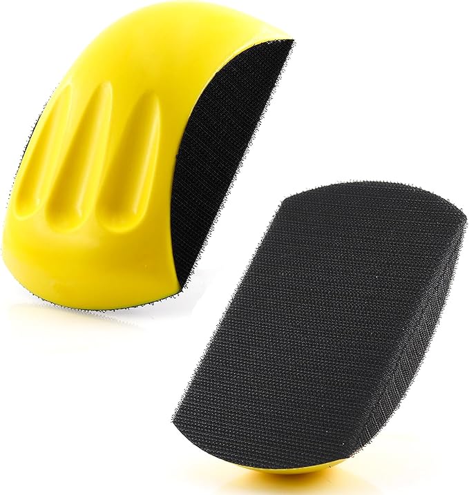 Hand Sanding Blocks Round and Mouse-Shaped for 6 Inch Hook and Loop discs Ideal ForWoodworking, Furniture Restoration, Home and Automotive Body (1Pcs 6" Mouse)