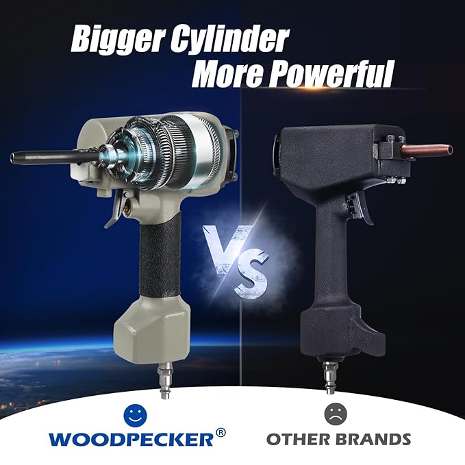 WOODPECKER WTB60 Professional Pneumatic Nail Remover Gun, Air Nails Puller,Nails Puncher for Denailing & Recycling, Pneumatic Nails Puller Removes Nails Range Less Than 0.19'' (5mm)