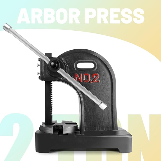 2 Ton Manual Arbor Press, Cast Iron Material Desktop Arbor Press, 8.5" Maximum Height, for Stamping, Bending, Stretching, Formin