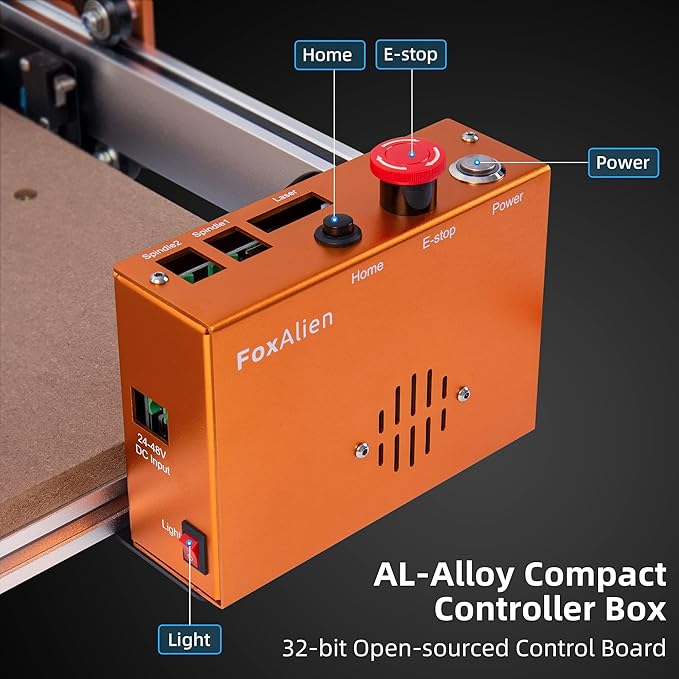 FoxAlien Masuter Pro 3-Axis CNC Router Machine, Beginner Hobby Engraving Machine All-Metal Structure for Wood Acrylic MDF Nylon Routing Milling Carving