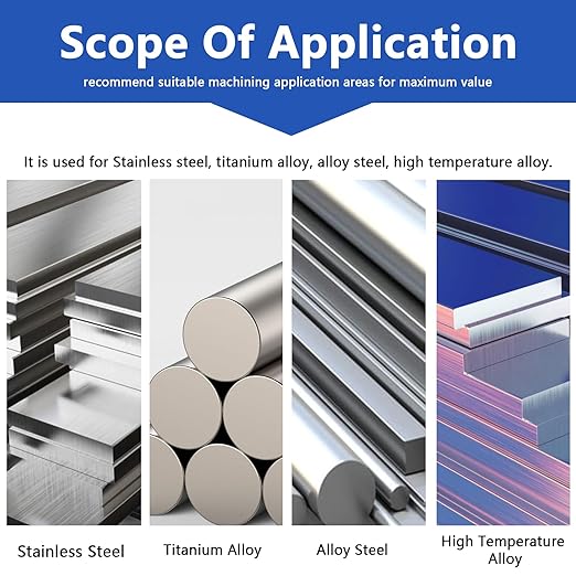 5PCS Carbide End Mill Set 5/16??HRC70 4 Flute Square Nose CNC Milling Bits, Carbide Rod from GESAC, for TC4/18 Titanium Alloy, 1.4848/1.4837 Steel, Stainless Steel, High Temperature Alloy