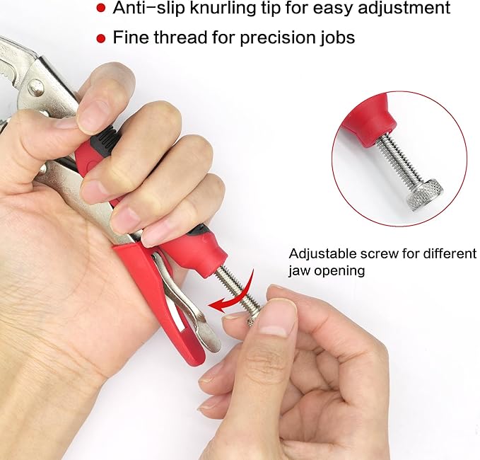 4pcs Lock Pliers Set Vice Grips Pliers Included 8.85 ", 7.48", 5.51 "Curved Jaw And 6.29" Nose Lock Wrench Set for Welding, Metal Bending & Woodworking - Ergonomic Handle