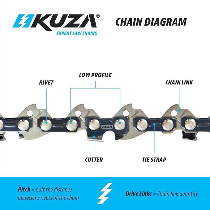 Premium Chainsaw Chain 12 Inch 3/8" LP Pitch .043" Gauge 44 Drive Links- 61PMM3 44 Fits STIHL HT101, ECHO PPF-210/225/265/280/2620, PPT-260/266-36100050044, 90PX44CQ and more (3 Chains)