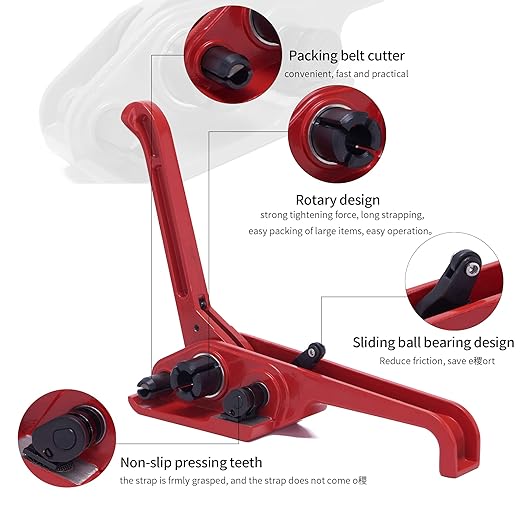 LNYEBN All-in-One Banding Strapping Kit with Poly Strapping Tensioner, 3200" PP Band, 100 Metal Seals, and Sealer Tools