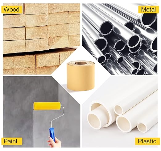 S SATC 400 Grit Sandpaper Roll Self Adhesive Backed Sandpaper 1 Roll Long PSA Sander Paper Roll Aluminum Oxide Gold Sandpaper for Automotive and Woodworking