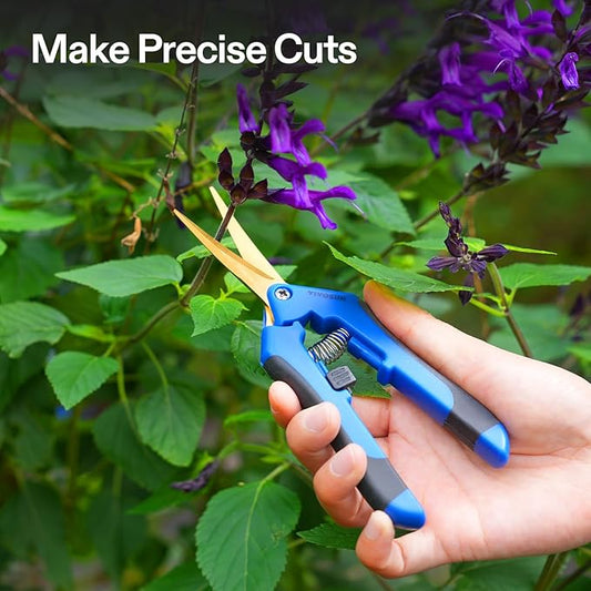 VIVOSUN 2-Pack Curved Gardening Scissors 6.5 Inch Hand Pruner Shear with Titanium Coated Precision Blades (Curved Blades)