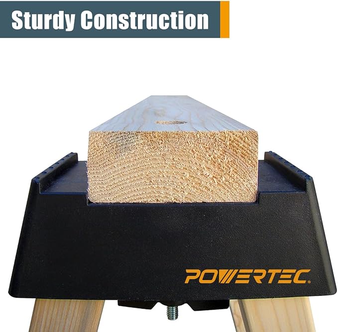 POWERTEC Sawhorse Brackets, Set of 2 Saw Horse Brackets w/ 500Lbs Capacity, Heavy Duty Brackets for Use with 2x4 Lumber, Construction Tools for Carpenter, Contractors (71026V)