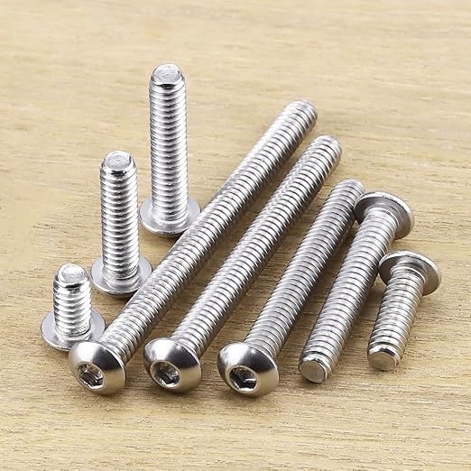1/4-20 x 1-3/8" Button Head Socket Cap Bolts Screws, 304 Stainless Steel 18-8, Allen Hex Drive, Bright Finish, Fully Machine Thread, Pack of 25