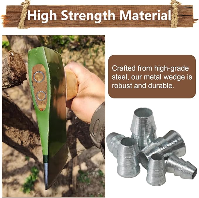 21 PCS Extended Round Axe Handle Wedge Safety Metal Wedge Hammer Handle Wedges Steel Wedge Kit for Axe Hammer Sledge (0.31/0.39/0.47 Inch)