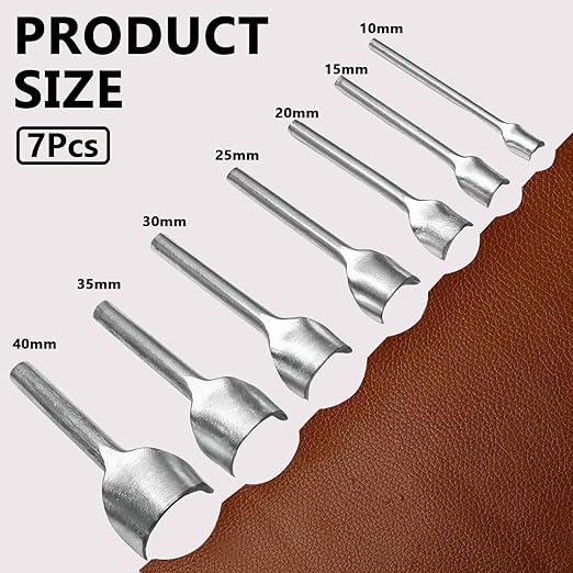 Murtenze 7 Pieces Leather Craft Tools, Half-Round Punch Cutter Punch Strap Belt, Wallet Bag DIY Handwork for Crafting/DIY Enthusiasts