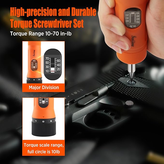 36Pcs Torque Screwdriver Wrench Driver Set 10-70 Inch Pounds lbs with 29 S2 Bits竊? Drive Sockets 竊?/4" Socket Adapter for Maintenance,Tools, Bike Repairing and Mounting.