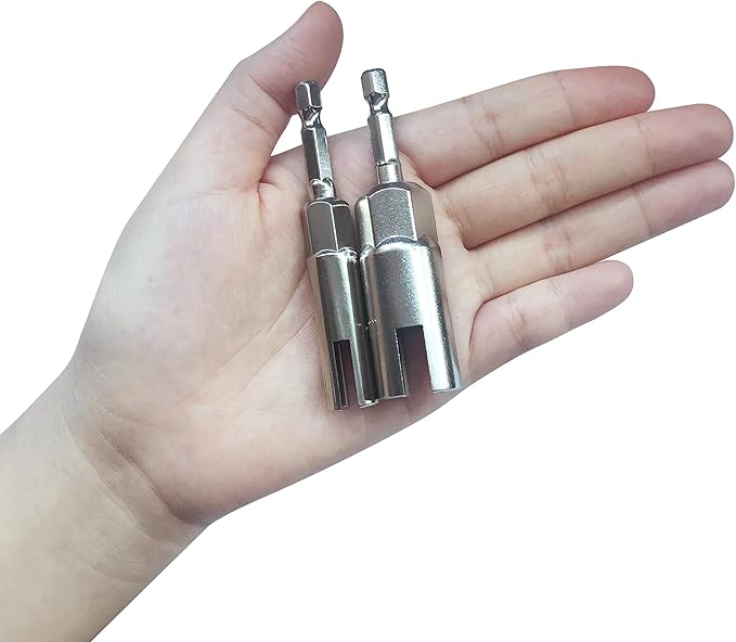 2 Pack竊?mm竊?5mm竊?1/4" hex Shank nut Driver Power Wing nut Drill bit Socket Tool Drive kit,wing nut driver,drill hange,For Hexagonal Shank Steel Drill Bit, For Screw Hole, C-hook Bolt, Q-Hanger