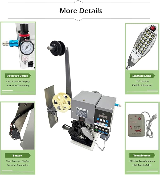 WYDDDARY 220V 1PH Fully Automatic Wire Stripping and Terminal Crimping Machine 1.5T Crimping Capacity 4000 Strokes/Hr Cable Wire Stripping and Crimping Machine
