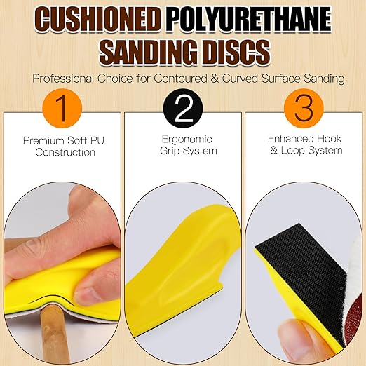 100PCS Professional Micro Detail Sander Kit, 3-in-1 Precision Mini Finger Sander with 60-800 Grit Sandpaper, Small Hand Sanding Blocks Tool for Wood/Furniture/Crafts/Tight Spaces/DIY Projects