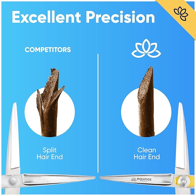Equinox Professional Razor Edge Series Barber Hair Cutting Scissors - Japanese Stainless Steel Salon Scissors - 6.5??Overall Length - Fine Adjustment Tension Screw - Premium Shears for Hair Cutting