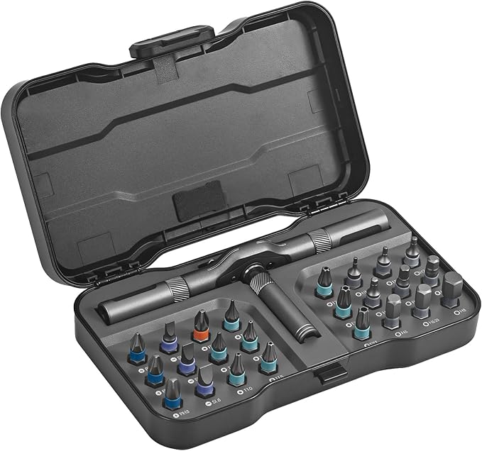 Screwdriver Set, Bsntek 24 in 1 Magnetic Screwdriver Set, Detachable T Handle Ratchet Screwdriver, Mini Precision Tool Kit for PC Furniture Watch Bicycle DIY