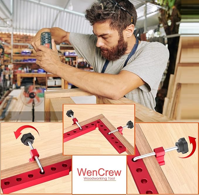 90 Degree Positioning Squares Right Angle Clamps, Clamping Squares for Woodworking Cabinet Clamp Corner Clamps Aluminum Alloy L Type Carpenter Tool for Cabinets, Picture Frame 7.1inch