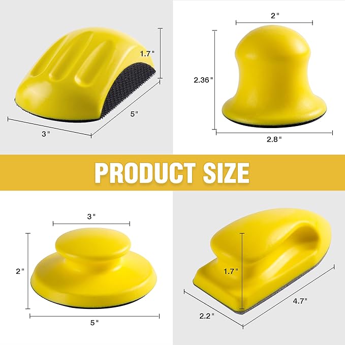 Sanding Block 3 PCS Hook and Loop Sanding Block and 1 PCS Mouse Sander 1 Pack Round and Mouse Sanding Block Set for Woodworking Furniture Making Arts Crafts