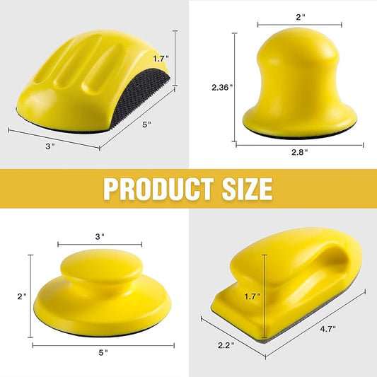 Sanding Block 3 PCS Hook and Loop Sanding Block and 1 PCS Mouse Sander 1 Pack Round and Mouse Sanding Block Set for Woodworking Furniture Making Arts Crafts