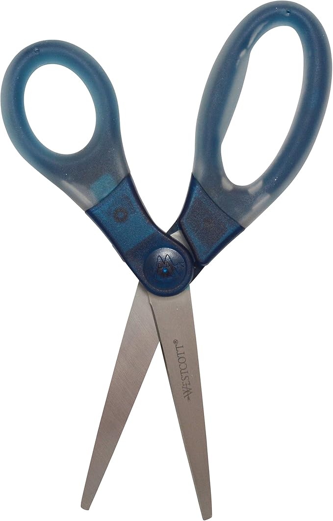 Westcott 8" Gel-Grip Multipurpose Scissors for Office and Home, Blue