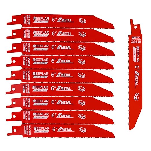 10 Pack 6 inch 14/18 TPI Bi-Metal Auto Dismantling Sawzall Blade for Metal, 6??18-TPI Reciprocating Saw Blades