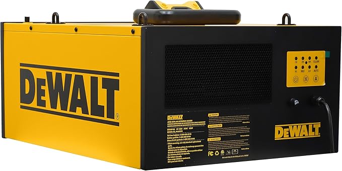 DeWALT DWXAF101 Air Filtration System, 3-Speed Hanging Ceiling Dust Collectors for Woodworking, Remote Controlled Dust Collection Systems, 2 Stage Filtration, for Shop Garage