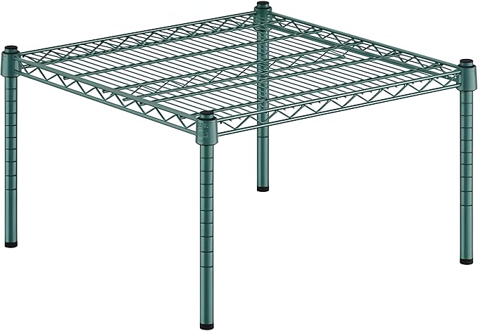 24" x 24" x 14" Green Epoxy Wire Storage Shelf, Dunnage Rack, Commercial 1 Tier Small Shelf