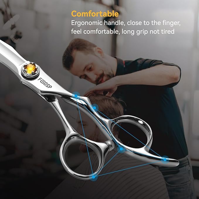 6" Professional Hair Shears Set VG10 Japanese Stainless Steel Sharp Ergonomic Lightweight Regular Straight and Thinning Scissors for Barbers and Salon Professionals