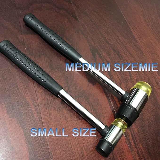 Small Plastic and Rubber Hammer with 2 Head Tip for Jewelers Kid or women Double-Faced Rubber Soft Head Hammer for Jewelry Leather Wood Usage or Light Tapping Work Lightweight (1, Small)