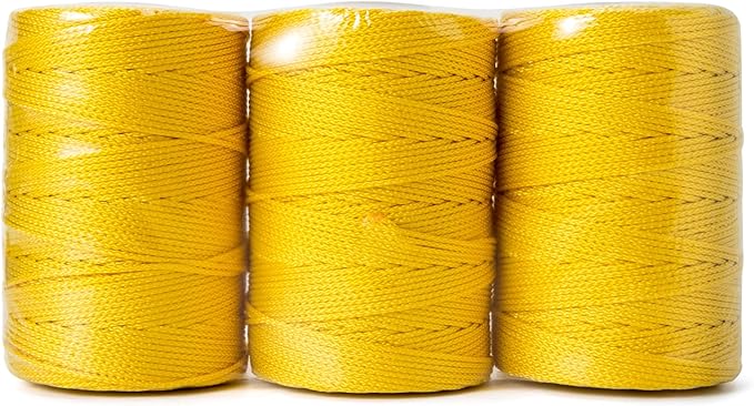 HONGDA Mason Line, 250 Feet #18 Braided Nylon Mason line String Perfect for Masonry Jobs and for The Layout of General Construction, Gardening, DIY Project, Yellow