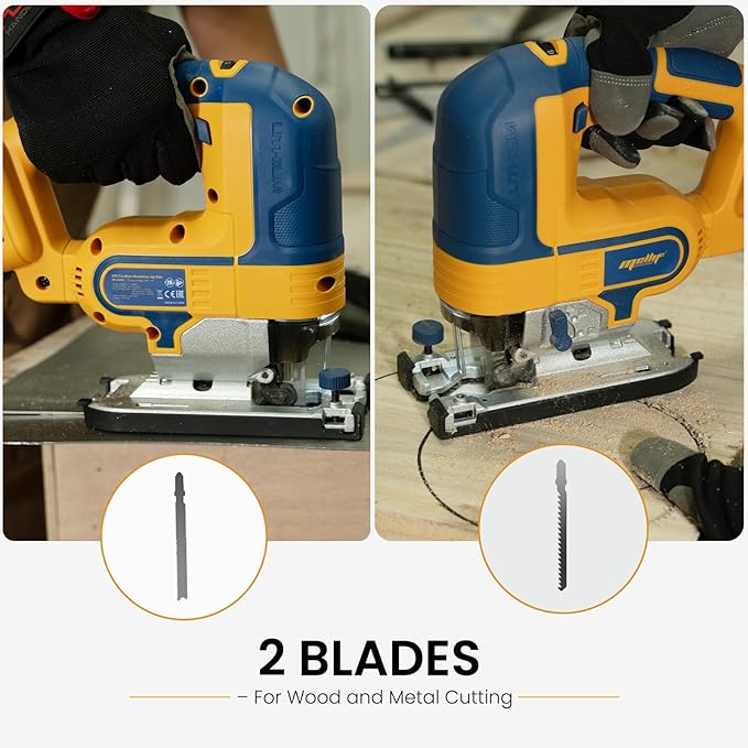 EASTYLE Cordless JigSaw Compatible with DEWALT 20V Battery,with 4Ah Battery & Charger,800-3200 SPM & 4 Cutting Positions,5.3" Wood/0.78" Aluminum Cuts,Dust Collection Port & Dual Safety Lock