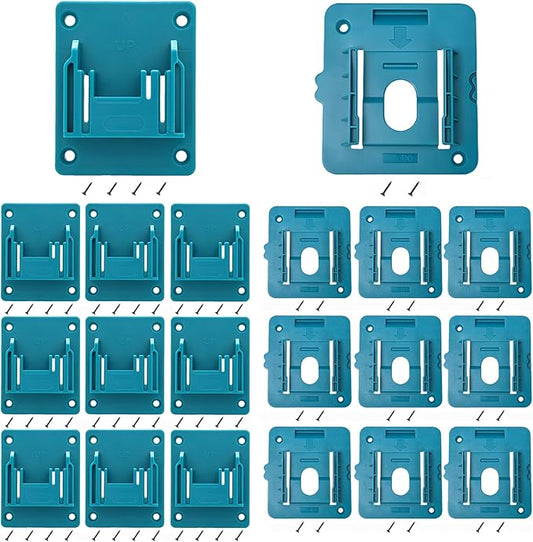 20 Packs Tool Holder and Battery Holder for Makita 18V Mount Wall Drill Holders Dock Hanger with 60 Screws(No Tool,NO Battery)