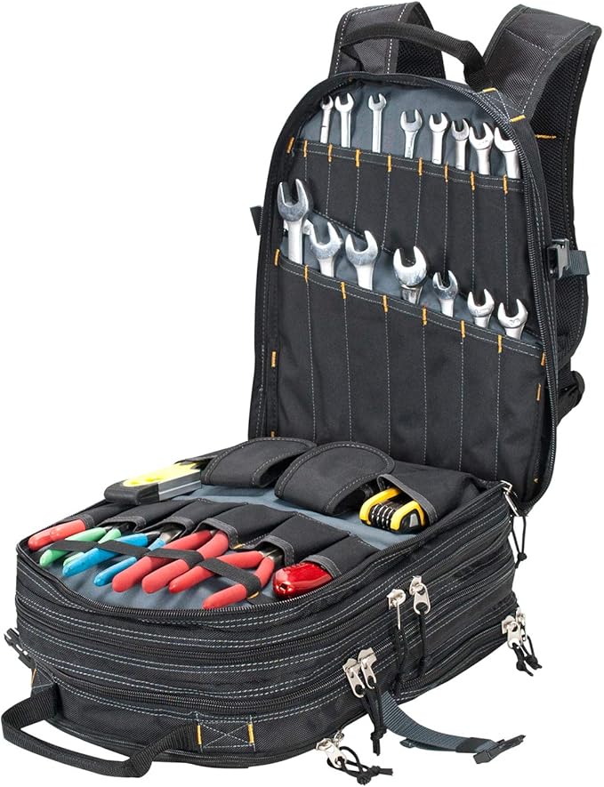 Custom Leathercraft1132 75-Pocket Tool Backpack