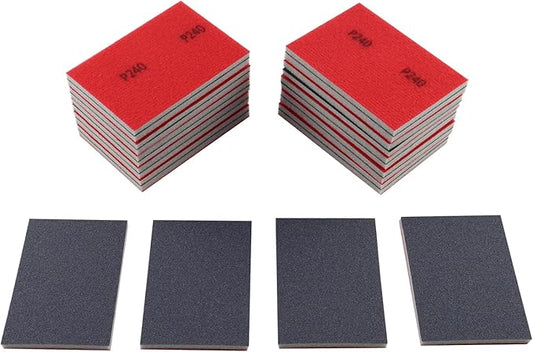 24pcs 240Grits Sanding Sponge, Wet and Dry 4"x3" Sanding Block, Reusable Sand Paper for Metal Wood Drywall Walls Stone Automotive Paint Plastic DIY(240 Grits)