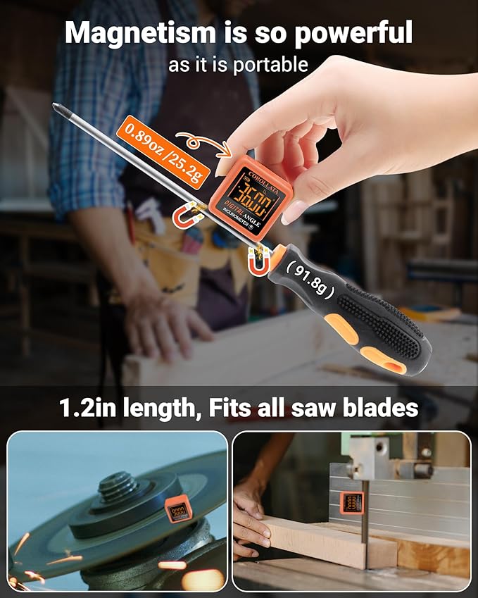 Mini Digital Angle Finder Gauge - Magnetic Torpedo Level Tool with LCD Display Precision Protractor for Table Saw, Miter竊똏ipes, Inclinometer Pocket Wood Working Measuring