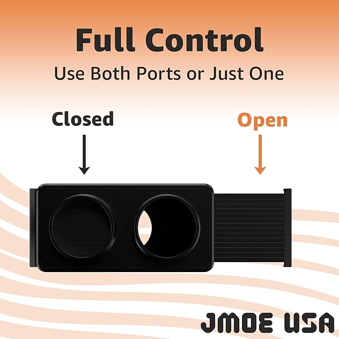 Jmoe USA 2.5 Inch Shop Vac Y Connector Splitter With Individual Blast Gates | Dust Collection Hose Splitter | Fits Ridgid, Craftsman, and Most Wet Dry Vacuums
