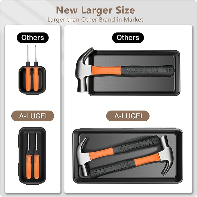 ?륪ore Larger Size?멇-LUGEI??9 PCS-5 Size??Tool Box Organizer Tray Divider Set?륛lack??Desk Drawer Organizer Bin, Garage Organization and Storage Toolbox for Rolling Tool Chest Cart WorkBench Part Widget