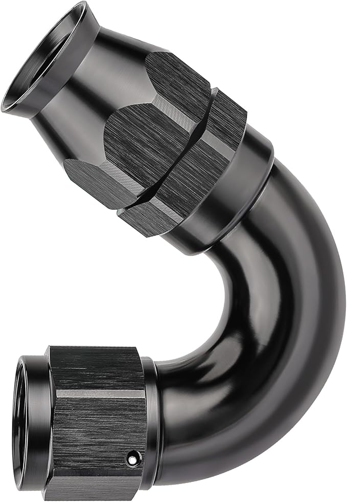 EVIL ENERGY 6AN 150 Degree PTFE One Piece Full Flow End Hose Fitting Aluminum Black