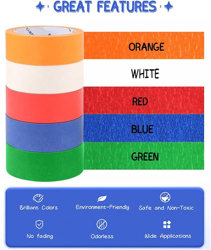 RSHuiOUXX Painter Tape Applicator with 22Yard Long Painter Tape Masking Tape Dispenser for Trim Window Door Home Decoration