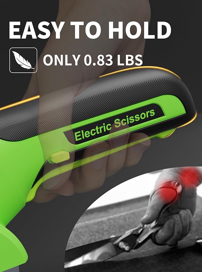 4V 2000mAh Cordless Cardboard Cutter, Electric Box Cutter for Cardboard with 2 Titanium Blades, LED & Safety Lock, Rotary Cutter for Fabric, Stocking Stuffers Gifts for Men Women - Grass Green