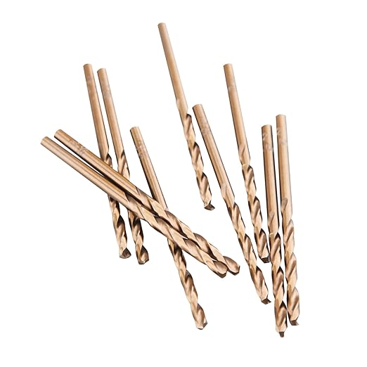 1/8" M35 Cobalt HSS Jobber Length Twist Drill Bit with Straight Shank,Heavy Duty, Pack of 10 PCS, Drilling for Cast Iron, Heat-Treated Steel, Stainless Steel and Other Hard Materials by LU&MN