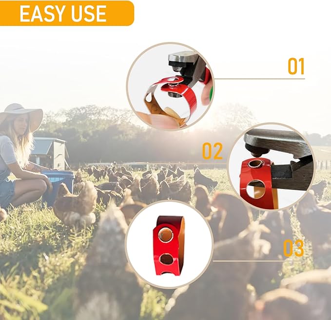 Leg Band Pliers Chicken Leg Rings Pliers, Leg Band Application Pliers For Poultry Chickens Ducks Pheasants Steel Red