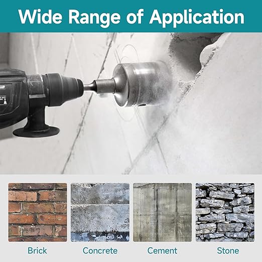 6Pcs Masonry Concrete Hole Saw Kit (40 65 80 100 120 mm) - 110 mm Tungsten Carbide SDS Plus Bit Shank - Hole Saw Set for Concrete Brick Cement Tile
