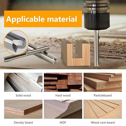 HOZLY 1/8 Inch Straight Router Bits Set (CED 1.0mm 1.5mm 2.0mm 2.5mm 3.175mm) Milling Cutter 2 Flutes Double Edged CNC Cutting Tungsten Steel for Wood MDF Acrylic Milling
