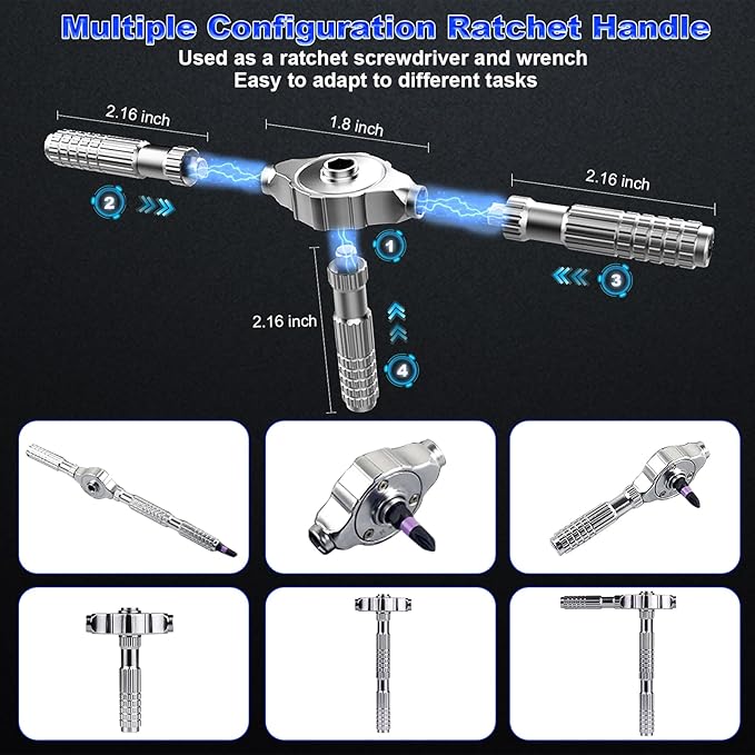 40 In 1 Magnetic Screwdriver Set, DIY Ratchet Screwdriver Set with T Detachable Handle, Portable S2 Alloy Steel Steel Repair Tools for DIY, Electronics, Car, Bicycle, Computer(Black)