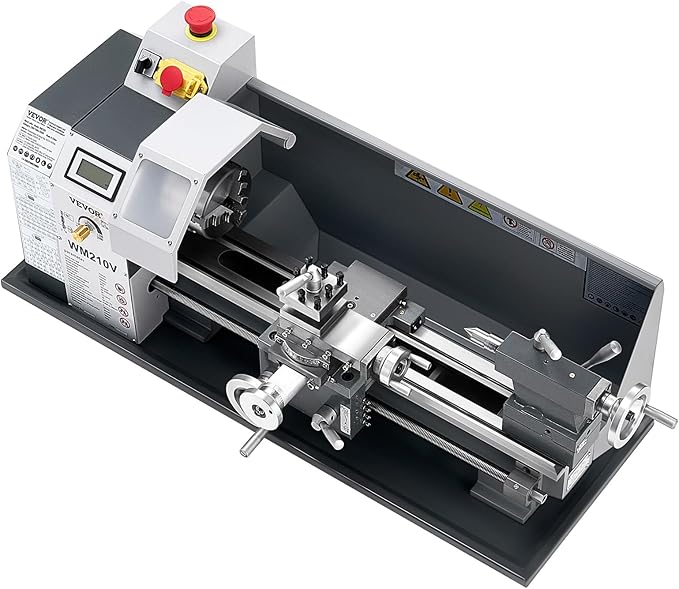 VEVOR High-quality Metal Lathe, 8 x 16 in, 550W Benchtop Lathe Machine, 0-2500 RPM Variable Speed, with 0.0003 in Spindle Accuracy Metal Gear, for Precision Parts Thread Soft Metals Wood