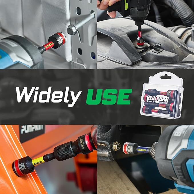 Impact Nut Driver Set, 20 Pieces 2.56?쒵ong 5/16?? Point Alloy Steel Magnetic SAE Nut Setter Set Use For Require Installing 1/4 Hex Shank Impact Driver with Portable Storage Cases